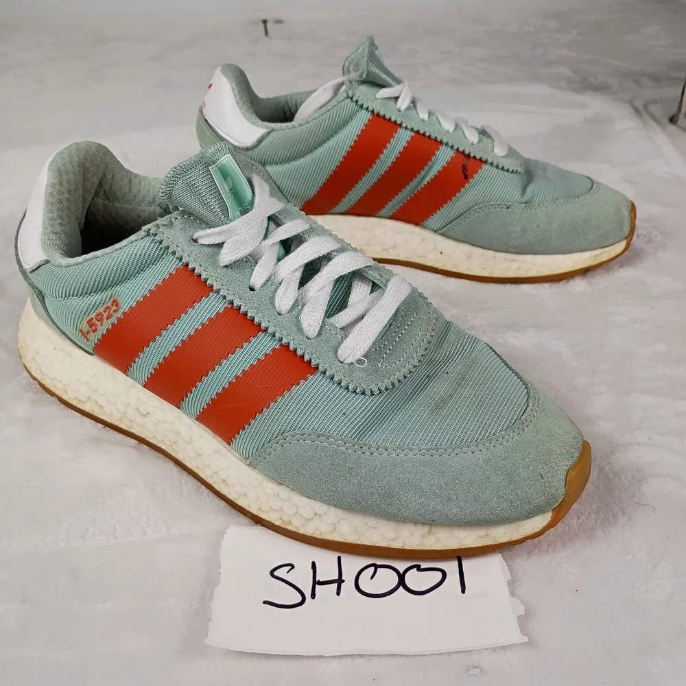 Adidas I-5923 Sneakers Mens 8 Green Orange Boost Retro Running Gorpcore Shoes